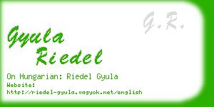 gyula riedel business card